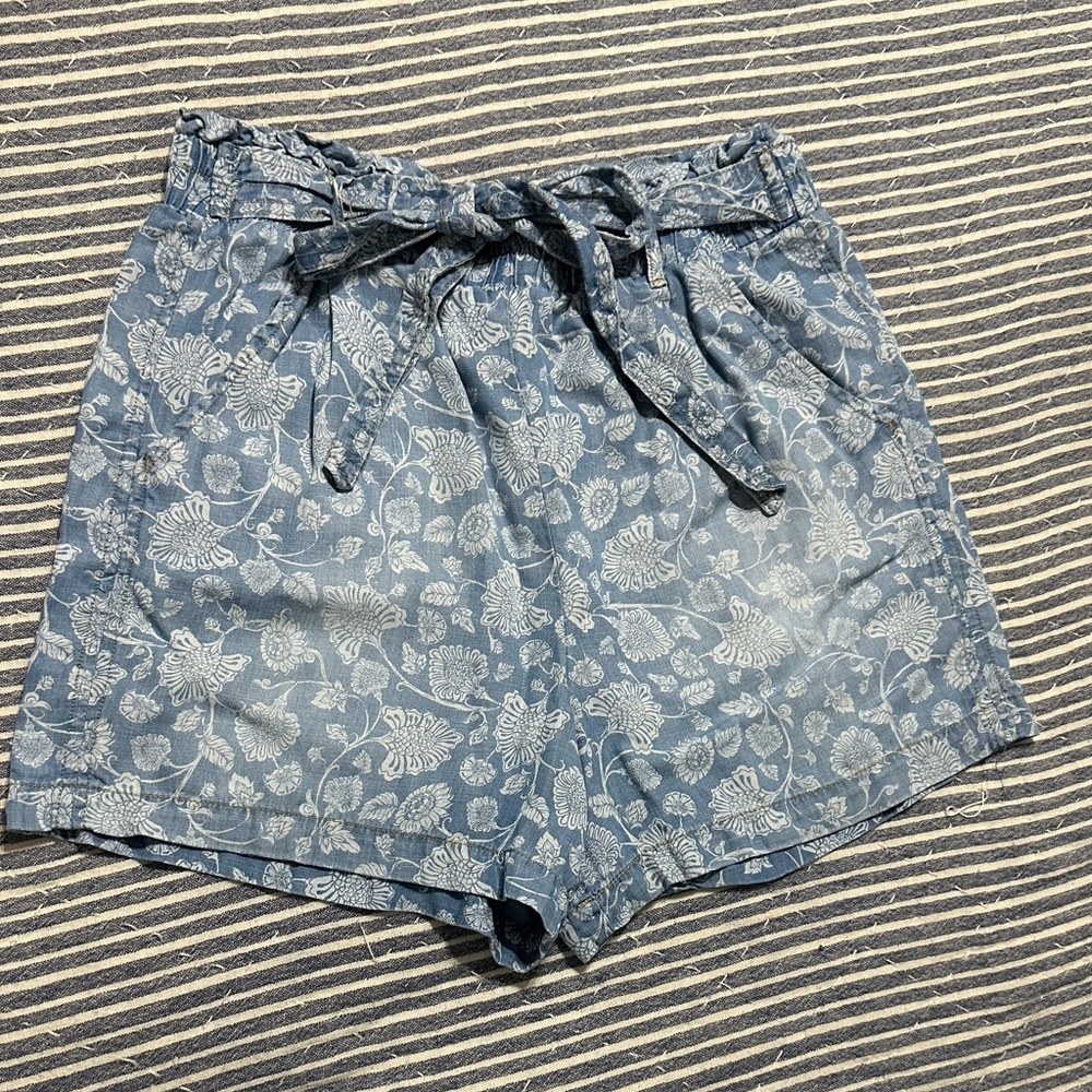 Knox Rose High Waist Blue Floral Shorts